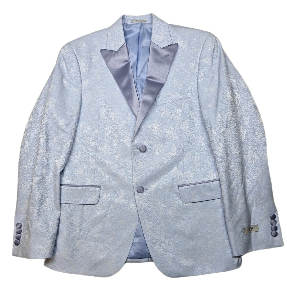 Alfani Slim Fit Dinner Jacket‎ Mens 38S 38 Blue Floral Patterned Blazer NEW